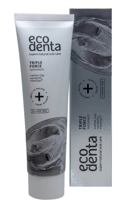 Pasta de dinti cu efect triplu pentru dinti sensibili Extra, 100ml, Ecodenta Pasta de dinti cu efect triplu pentru dinti sensibili Extra, 100ml, Ecodenta