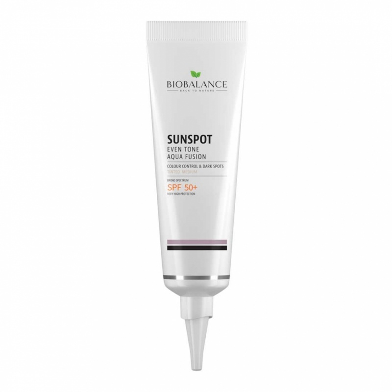 Crema solara SPF 50+ medium uniformizanta impotriva petelor pigmentare Aqua Fusion, 40ml, Bio Balance Crema solara SPF 50+ medium uniformizanta impotriva petelor pigmentare Aqua Fusion, 40ml, Bio Balance