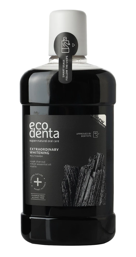 Apa de gura cu carbune si efect de albire, 500ml, Ecodenta