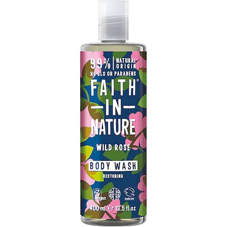 Gel de dus natural hidratant cu trandafir salbatic, 400ml, Faith in Nature Gel de dus natural hidratant cu trandafir salbatic, 400ml, Faith in Nature