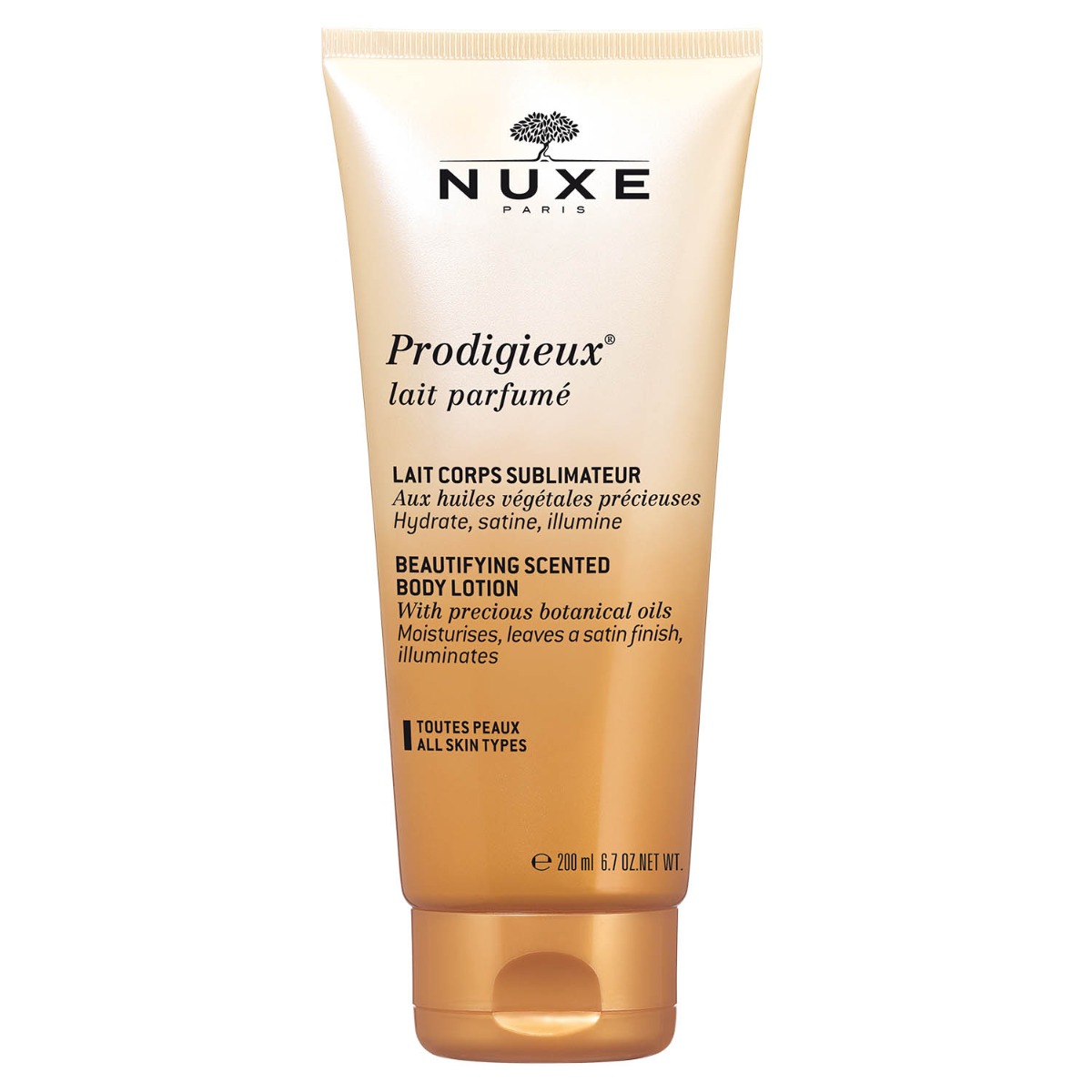 Lapte de corp parfumat pentru toate tipurile de piele Prodigieux, 200ml, Nuxe Lapte de corp parfumat pentru toate tipurile de piele Prodigieux, 200ml, Nuxe