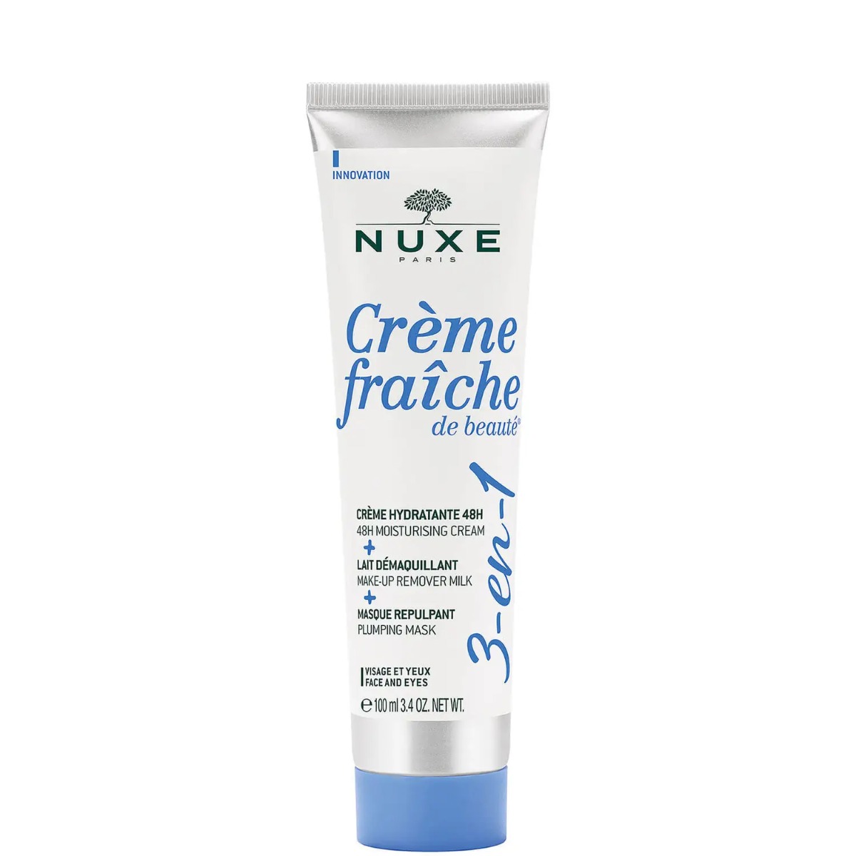 Crema hidratanta 3 in 1 pentru toate tipurile de ten Creme Fraiche de Beaute, 100ml, Nuxe Crema hidratanta 3 in 1 pentru toate tipurile de ten Creme Fraiche de Beaute, 100ml, Nuxe