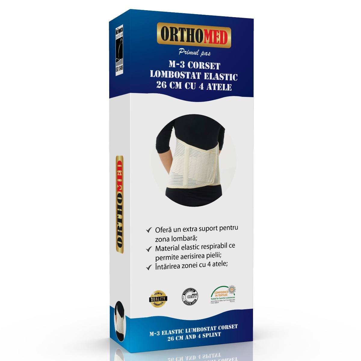 Corset lombostat elastic cu 4 atele Marimea S, 1 bucata, Orthomed Corset lombostat elastic cu 4 atele Marimea S, 1 bucata, Orthomed