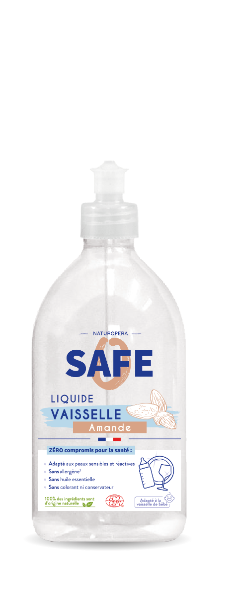 Detergent bio pentru vase cu parfum de migdale fara alergeni, 500ml, Safe Detergent bio pentru vase cu parfum de migdale fara alergeni, 500ml, Safe