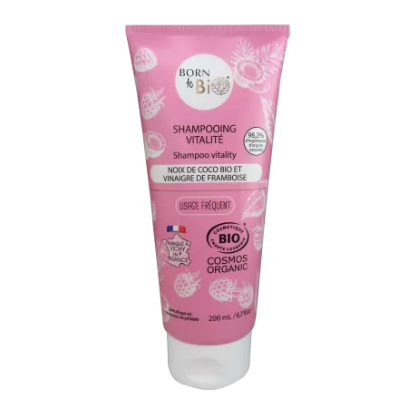 Sampon bio revitalizant cu ulei de cocos si otet de zmeura, 200ml, Born to Bio Sampon bio revitalizant cu ulei de cocos si otet de zmeura, 200ml, Born to Bio