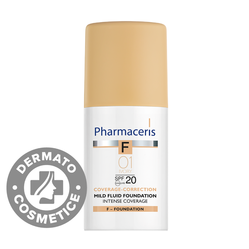 Fond de ten Intense Coverage 01 Ivory SPF20 F, 30ml, Pharmaceris Fond de ten Intense Coverage 01 Ivory SPF20 F, 30ml, Pharmaceris