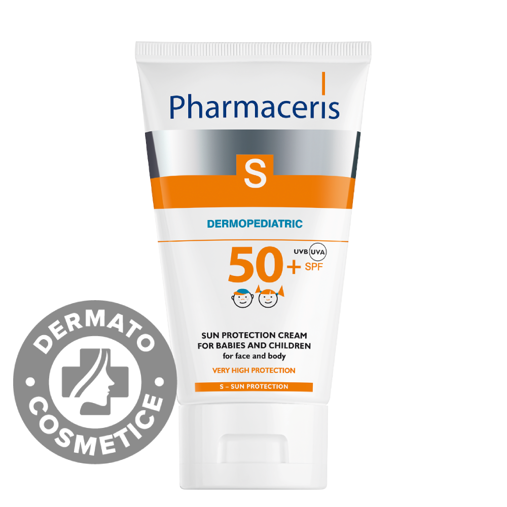 Crema de corp si fata cu protectie solara pentru bebelusi si copii SPF50+ S, 125ml, Pharmaceris Crema de corp si fata cu protectie solara pentru bebelusi si copii SPF50+ S, 125ml, Pharmaceris