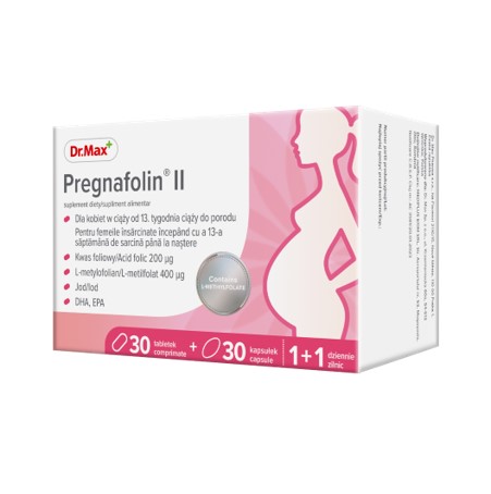 Dr. Max Pregnafolin II, 30 comprimate filmate + 30 capsule moi