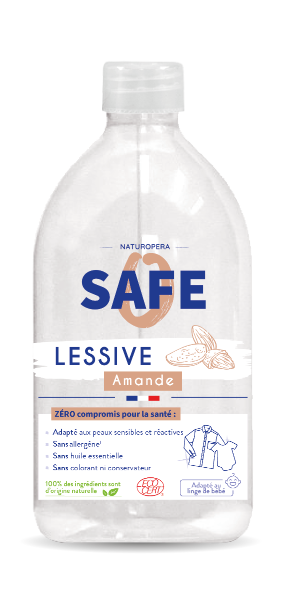 Detergent bio pentru rufe cu parfum de migdale fara alergeni, 1000ml, Safe Detergent bio pentru rufe cu parfum de migdale fara alergeni, 1000ml, Safe