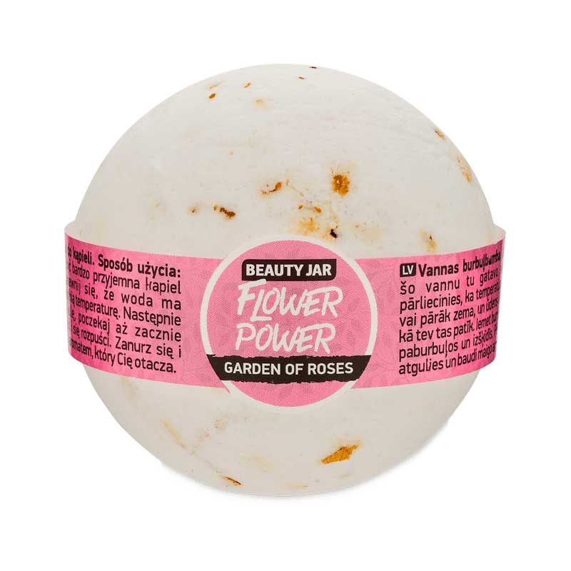Bila de baie efervescenta cu trandafir Flower Power, 150g, Beauty Jar Bila de baie efervescenta cu trandafir Flower Power, 150g, Beauty Jar