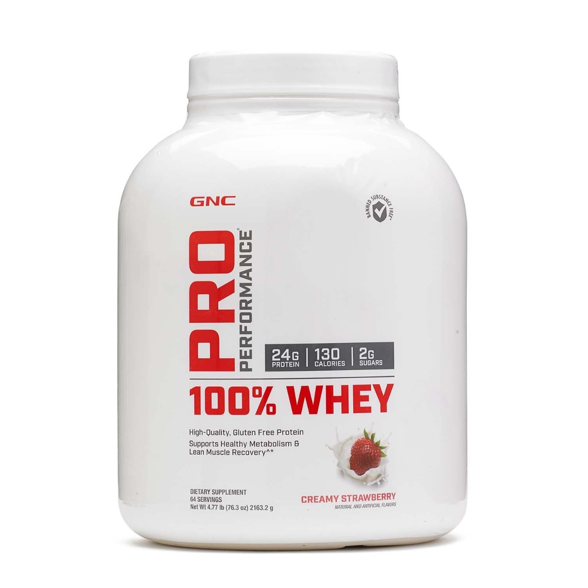 Proteina din zer cu aroma de capsuni Pro Performance, 2163.20g, GNC Proteina din zer cu aroma de capsuni Pro Performance, 2163.20g, GNC