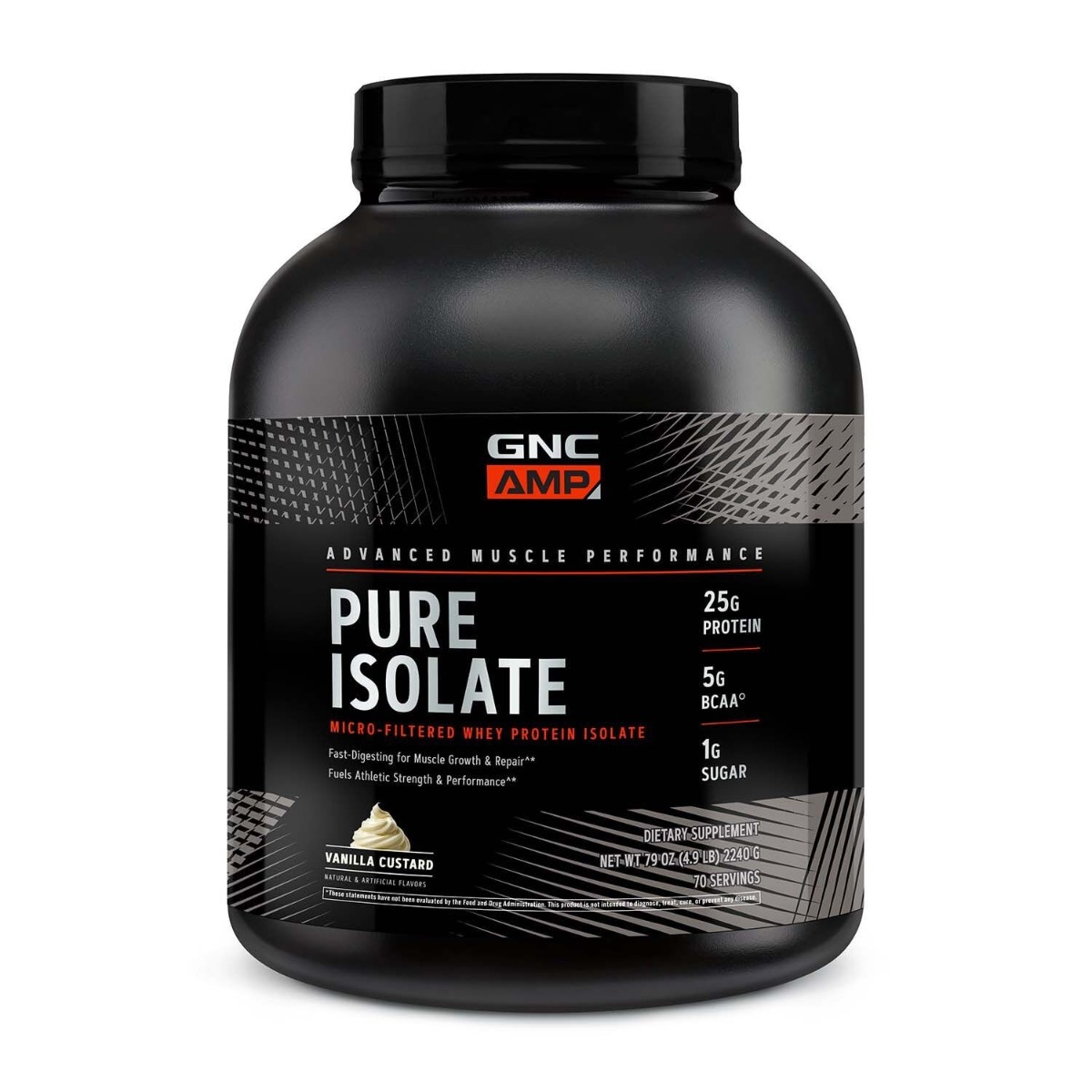 Proteina izolata din zer cu aroma de vanilie AMP Pure Isolate, 2240g, GNC Proteina izolata din zer cu aroma de vanilie AMP Pure Isolate, 2240g, GNC