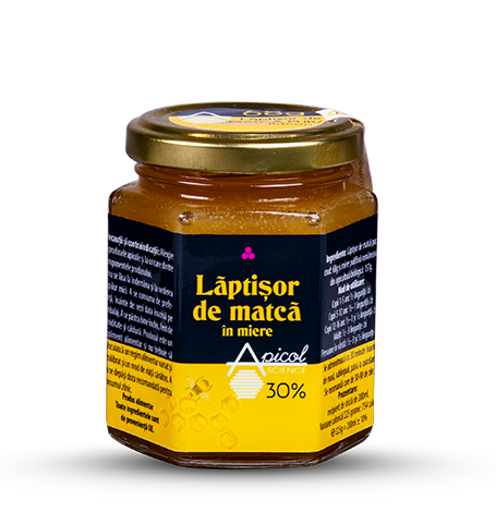 Laptisor de matca in miere 30%, 200ml, Apicol Scinece