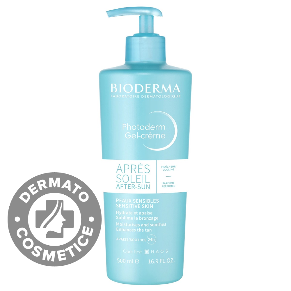 Gel-crema dupa expunerea la soare pentru piele sensibila Photoderm Apre-Soleil, 500ml, Bioderma Gel-crema dupa expunerea la soare pentru piele sensibila Photoderm Apre-Soleil, 500ml, Bioderma
