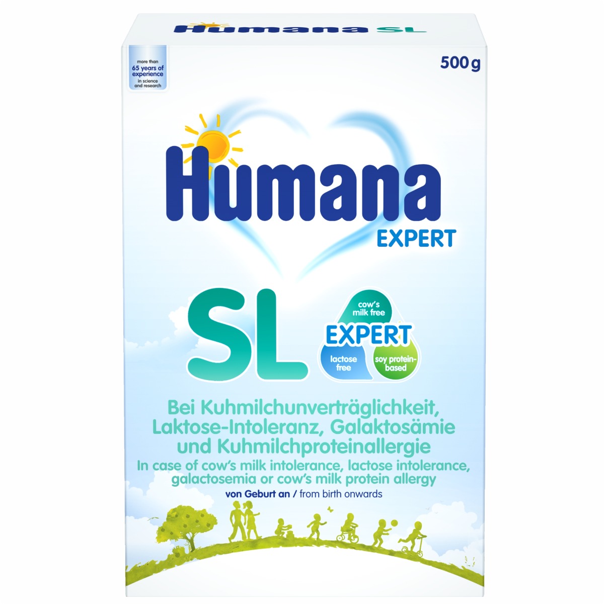 Formula de lapte speciala fara lactoza SL Expert de la nastere, 500g, Humana Formula de lapte speciala fara lactoza SL Expert de la nastere, 500g, Humana