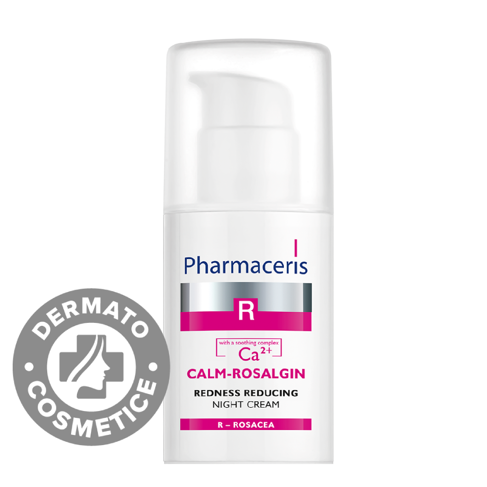 Crema de noapte pentru reducere roseata Calm-Rosalgin R, 30ml, Pharmaceris Crema de noapte pentru reducere roseata Calm-Rosalgin R, 30ml, Pharmaceris