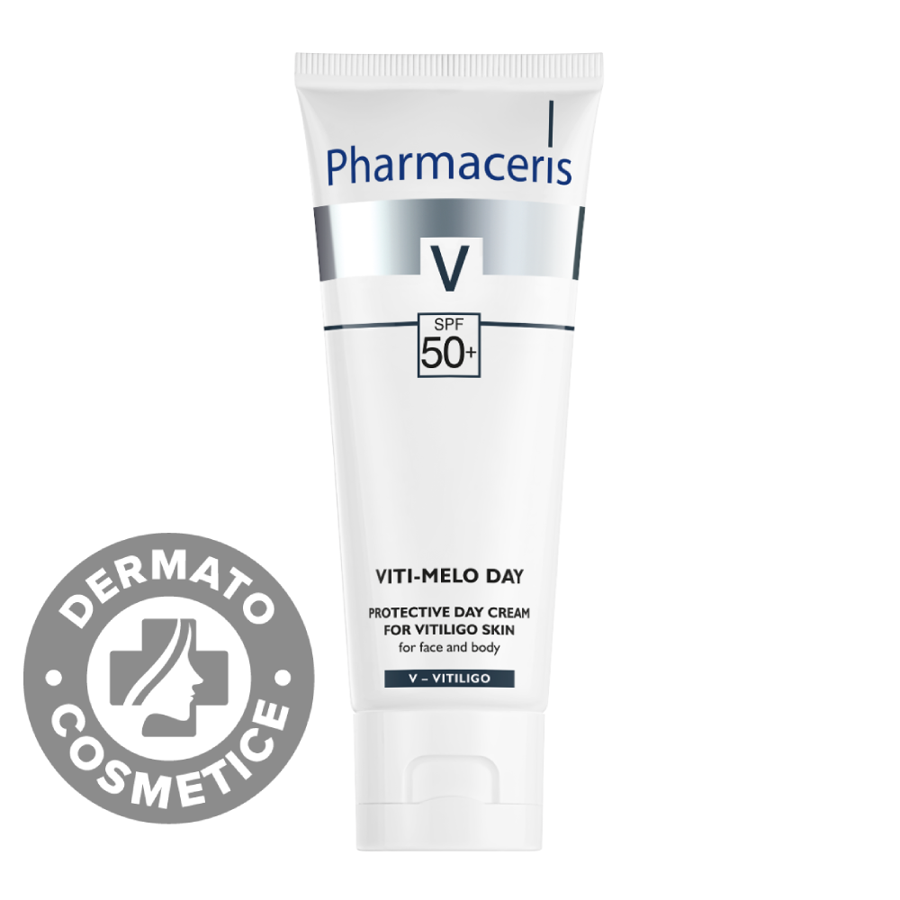 Crema de zi protectoare vitiligo pentru ten si corp Vita-Melo V, 75ml, Pharmaceris Crema de zi protectoare vitiligo pentru ten si corp Vita-Melo V, 75ml, Pharmaceris