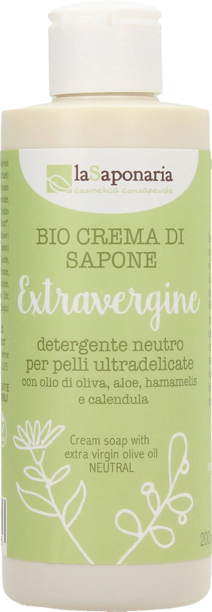 Crema de dus cu ulei extravirgin de masline, 200ml, La Saponaria Crema de dus cu ulei extravirgin de masline, 200ml, La Saponaria