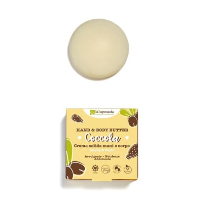 Unt solid pentru maini si corp cu unt de shea si cacao Coccola, 80ml, La Saponaria Unt solid pentru maini si corp cu unt de shea si cacao Coccola, 80ml, La Saponaria