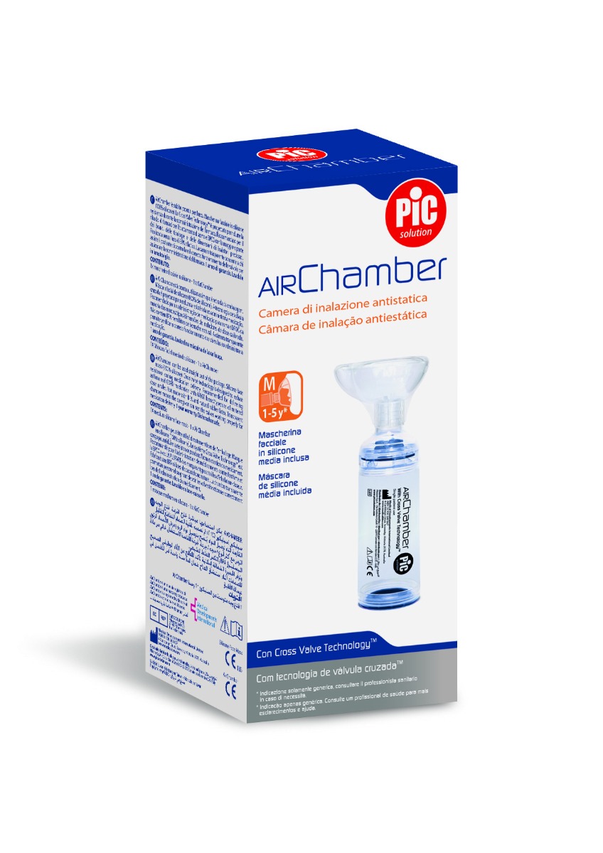 Camera inhalare antistatica cu masca pentru 1-5 ani marimea M, 1 bucata, Pic Solution Camera inhalare antistatica cu masca pentru 1-5 ani marimea M, 1 bucata, Pic Solution