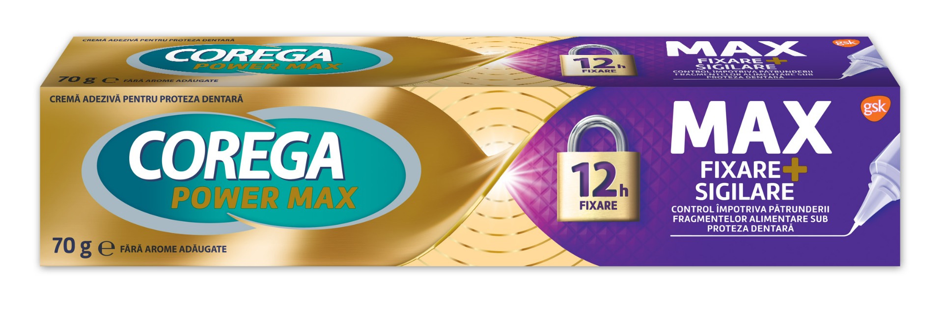 Crema adeziva pentru proteza fixare si sigilare Power Max, 70g, Corega