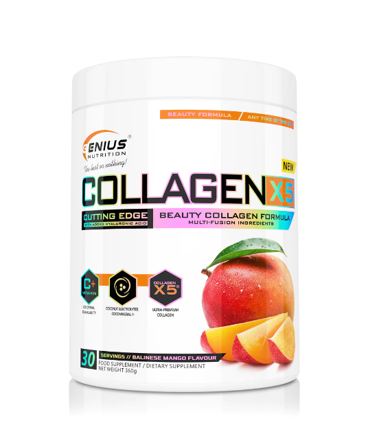 Collagen X5 cu mango, 360g, Genius Nutrition