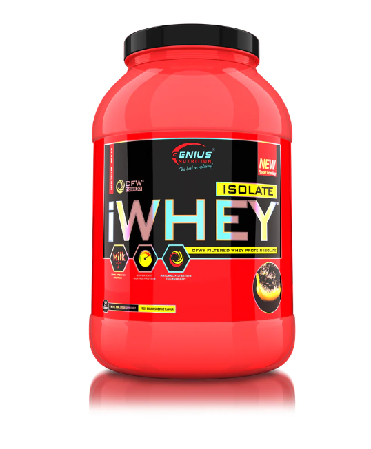 Pudra proteica cu aroma de banana iWhey Isolate, 900g, Genius Nutrititon