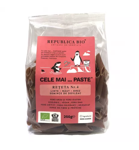 Paste Reteta 4 linte, naut, orez si seminte de dovleac eco fara gluten, 250g, Republica Bio Paste Reteta 4 linte, naut, orez si seminte de dovleac eco fara gluten, 250g, Republica Bio