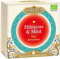Ceai de hibiscus si menta bio New Sensation, 10 plicuri, Hari Tea Ceai de hibiscus si menta bio New Sensation, 10 plicuri, Hari Tea