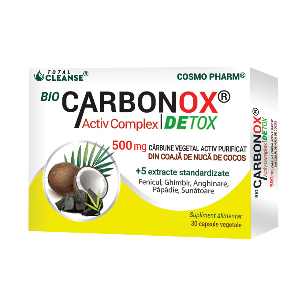 Bio Carbonox Activ Complex Detox 500mg, 30 capsule, Cosmopharm Bio Carbonox Activ Complex Detox 500mg, 30 capsule, Cosmopharm
