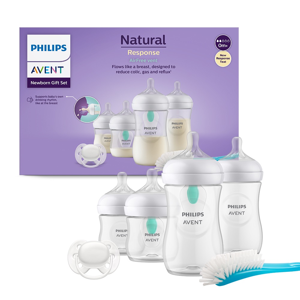 Set biberoane Natural Response SCD657/11, 2x125ml + 2x250ml + Suzeta + Perie, Philips Avent Set biberoane Natural Response SCD657/11, 2x125ml + 2x250ml + Suzeta + Perie, Philips Avent