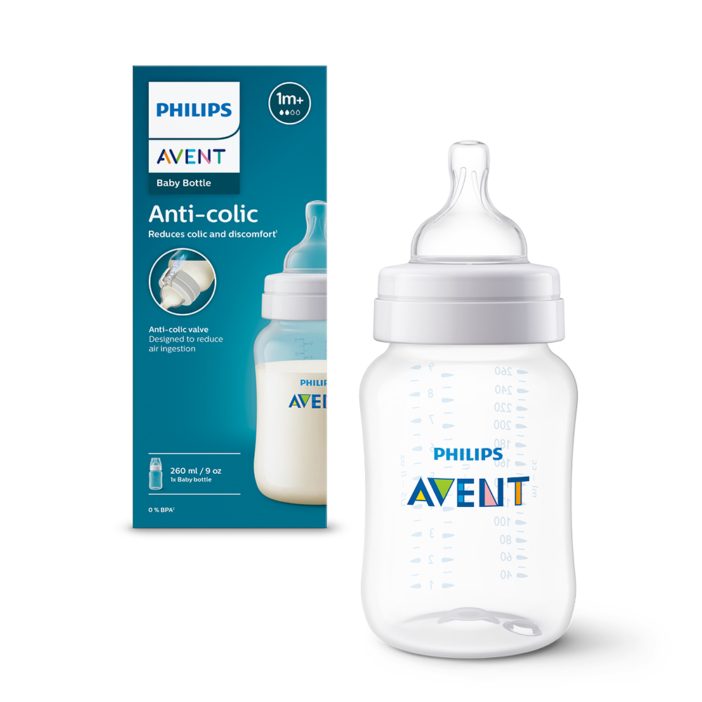 Biberon anti-colici pentru +1 luni Natural Response SCY103/01, 260ml, Philips Avent Biberon anti-colici pentru +1 luni Natural Response SCY103/01, 260ml, Philips Avent