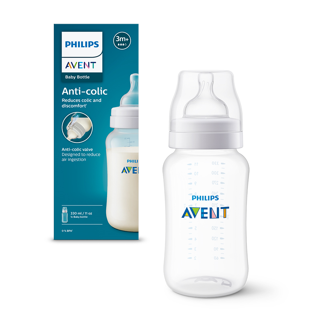 Biberon anti-colici pentru +3 luni Natural Response SCY106/01, 330ml, Philips Avent Biberon anti-colici pentru +3 luni Natural Response SCY106/01, 330ml, Philips Avent