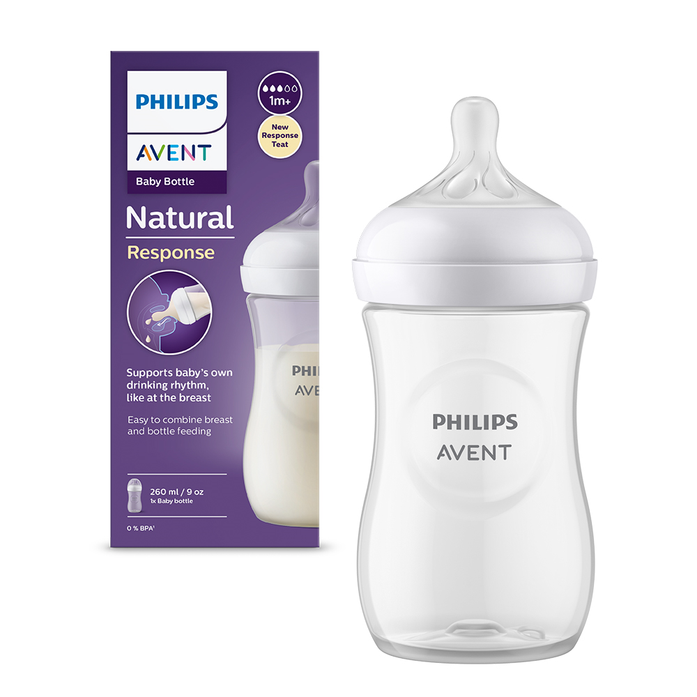 Biberon pentru +1 luni Natural Response SCY903/01, 260ml, Philips Avent Biberon pentru +1 luni Natural Response SCY903/01, 260ml, Philips Avent