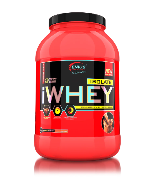 Pudra proteica cu aroma de ciocolata iWhey Isolate, 900g, Genius Nutrititon