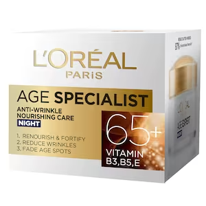 Crema antirid pentru fata de noapte Age Specialist 65+, 50ml, L'Oreal Paris Crema antirid pentru fata de noapte Age Specialist 65+, 50ml, L'Oreal Paris