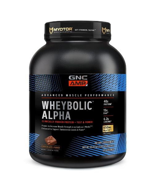 Proteina cu aroma de ciocolata AMP Wheybolic Alpha, 1401.40g, GNC Proteina cu aroma de ciocolata AMP Wheybolic Alpha, 1401.40g, GNC