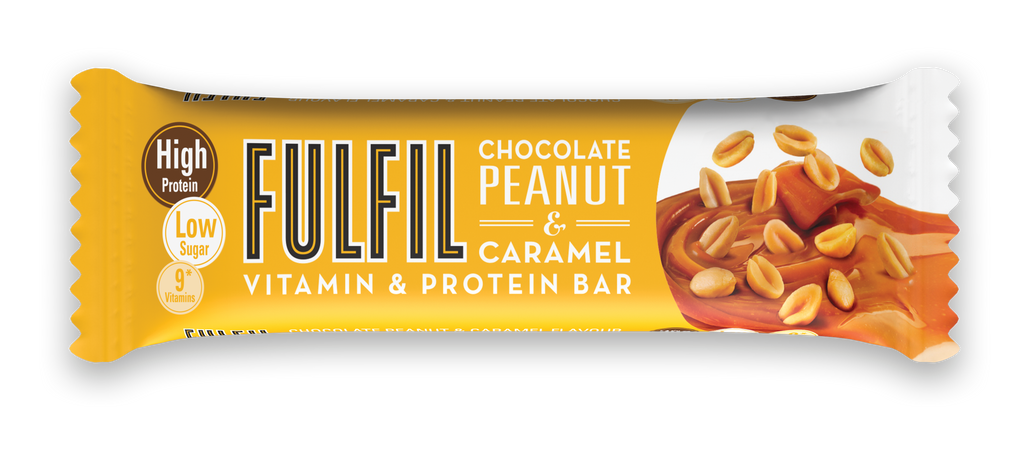 Baton proteic cu 9 vitamine Choco Peanut & Caramel Bar, 55g, Fulfil Nutrition Baton proteic cu 9 vitamine Choco Peanut & Caramel Bar, 55g, Fulfil Nutrition