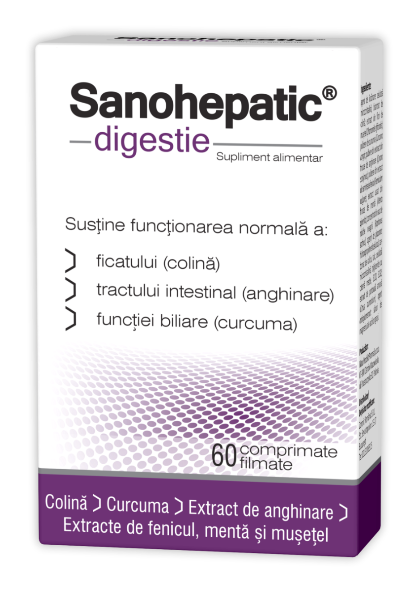 Sanohepatic digestie, 60 comprimate filmate, Zdrovit