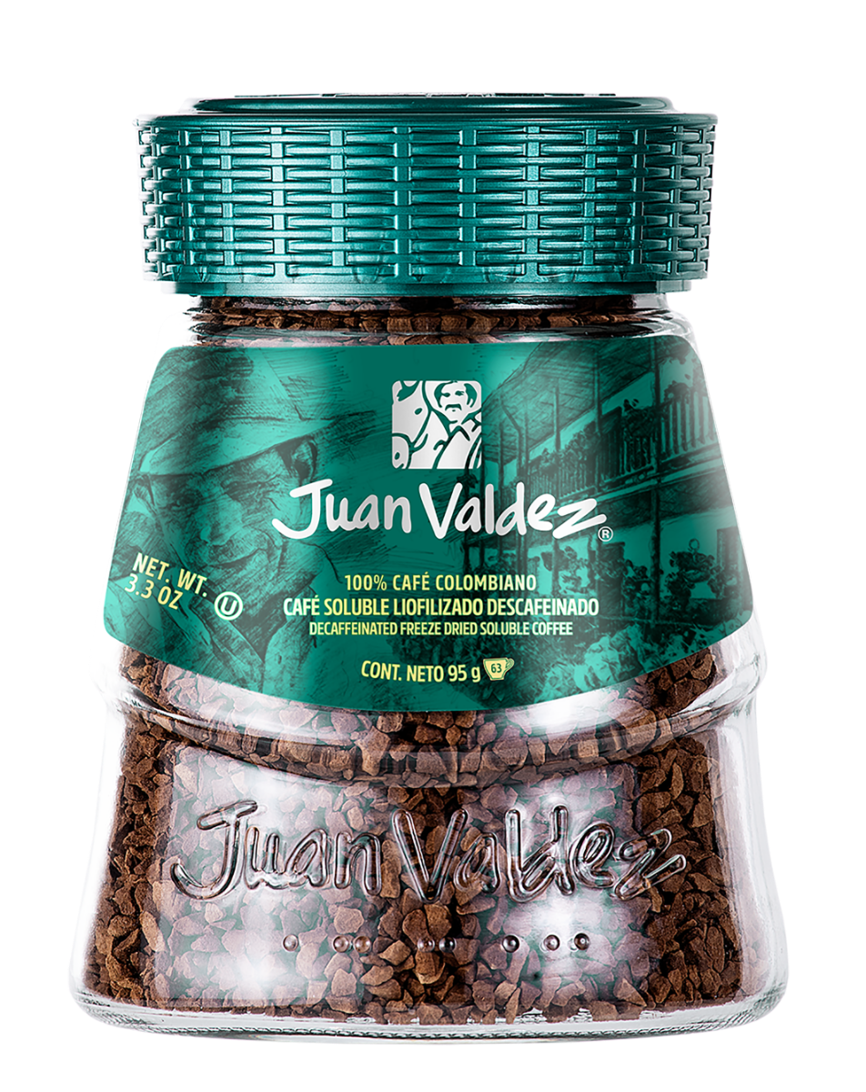 Cafea solubila liofilizata Decaf, 95g, Juan Valdez