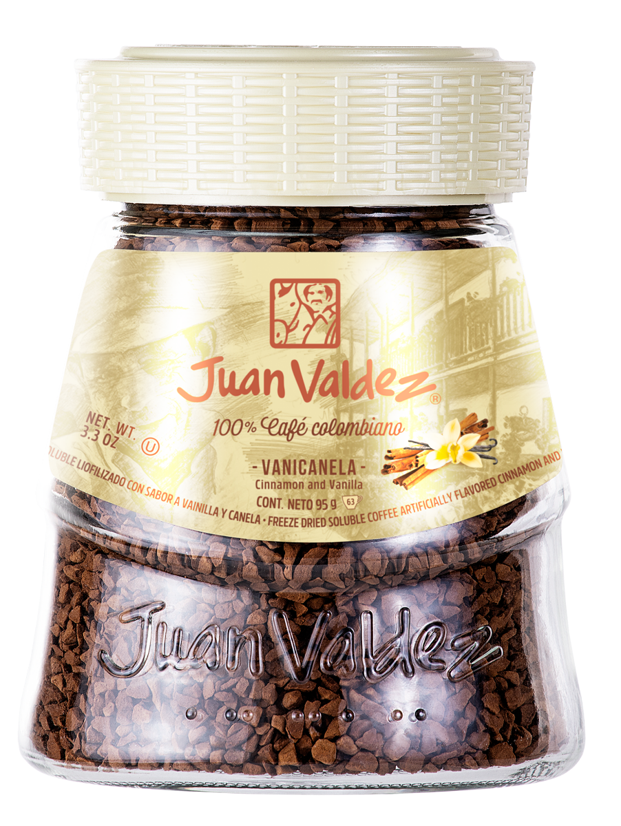 Cafea solubila liofilizata Vanilie si Scortisoara, 95g, Juan Valdez Cafea solubila liofilizata Vanilie si Scortisoara, 95g, Juan Valdez