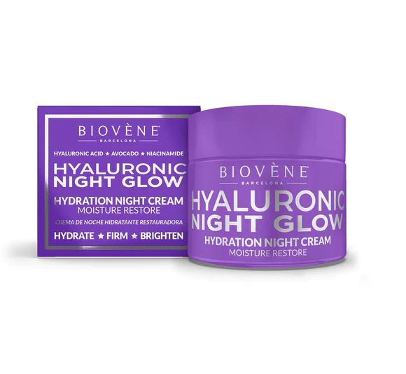 Crema hidratanta de noapte Hyaluronic Night Glow, 50ml, Biovene Crema hidratanta de noapte Hyaluronic Night Glow, 50ml, Biovene