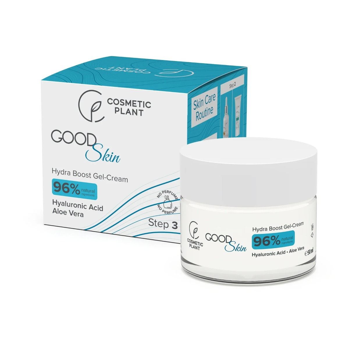 Crema gel hidratanta cu acid hialuronic, minerale si aloe vera Good Skin, 50ml, Cosmetic Plant Crema gel hidratanta cu acid hialuronic, minerale si aloe vera Good Skin, 50ml, Cosmetic Plant