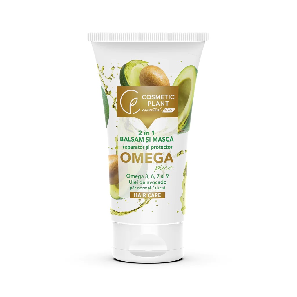 Balsam si masca 2 in 1 reparatoare cu omega 3 6 7 9 si ulei de avocado Omega Plus, 150ml, Cosmetic Plant Balsam si masca 2 in 1 reparatoare cu omega 3 6 7 9 si ulei de avocado Omega Plus, 150ml, Cosmetic Plant
