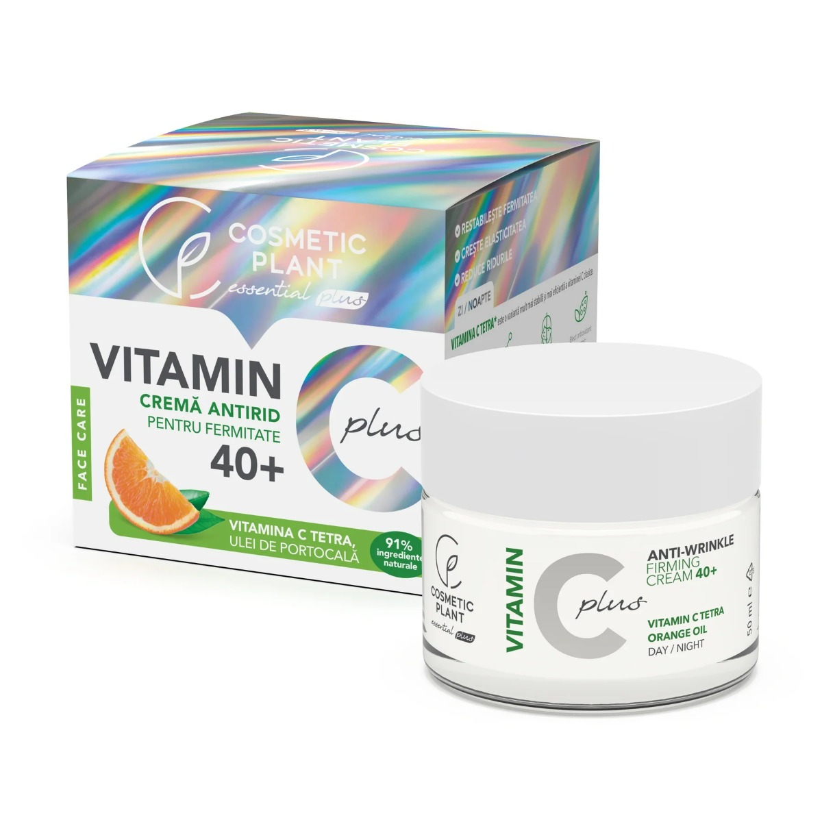 Crema antirid pentru fermitate 40+ Vitamin C Plus, 50ml, Cosmetic Plant Crema antirid pentru fermitate 40+ Vitamin C Plus, 50ml, Cosmetic Plant