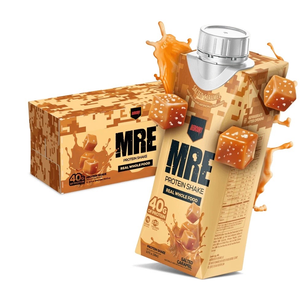 Shake proteic din alimente intregi cu aroma de caramel sarat MRE Protein Shake, 500ml, Redcon1 Shake proteic din alimente intregi cu aroma de caramel sarat MRE Protein Shake, 500ml, Redcon1
