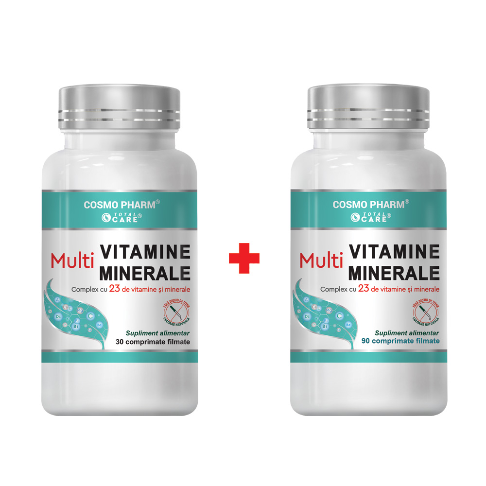 Pachet Multivitamine si Multiminerale 90 + 30 comprimate filmate, Cosmopharm Pachet Multivitamine si Multiminerale 90 + 30 comprimate filmate, Cosmopharm