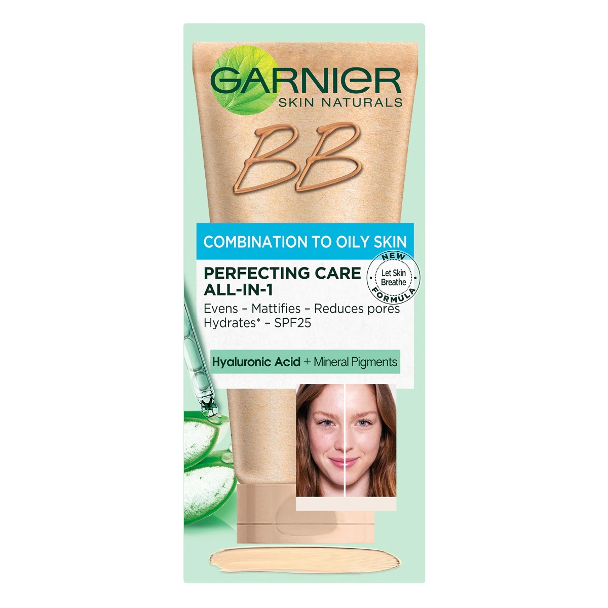 Crema BB multifunctionala de zi pentru ten mixt si gras cu nunata deschisa, 50ml, Garnier Crema BB multifunctionala de zi pentru ten mixt si gras cu nunata deschisa, 50ml, Garnier