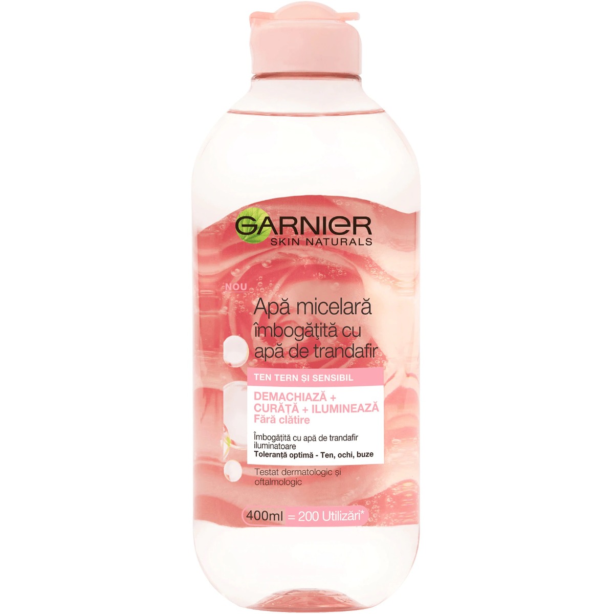 Apa micelara imbogatita cu apa de trandafiri Skin Naturals, 400ml, Garnier Apa micelara imbogatita cu apa de trandafiri Skin Naturals, 400ml, Garnier