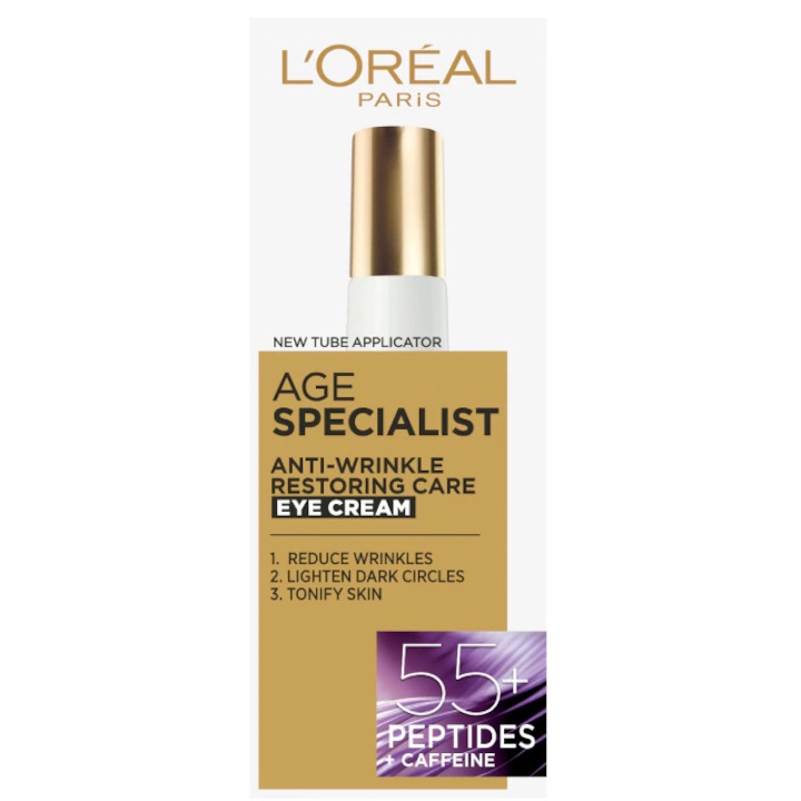 Crema antirid de ochi cu efect resturator Age Specialist 55+, 15ml, L'Oreal Paris Crema antirid de ochi cu efect resturator Age Specialist 55+, 15ml, L'Oreal Paris